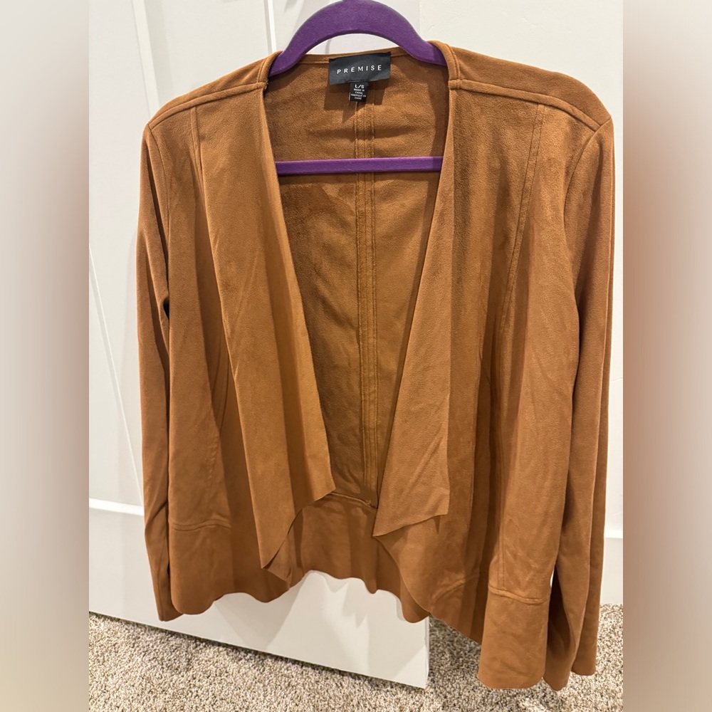 Suede cardigan like shall, never worn, perfect condition